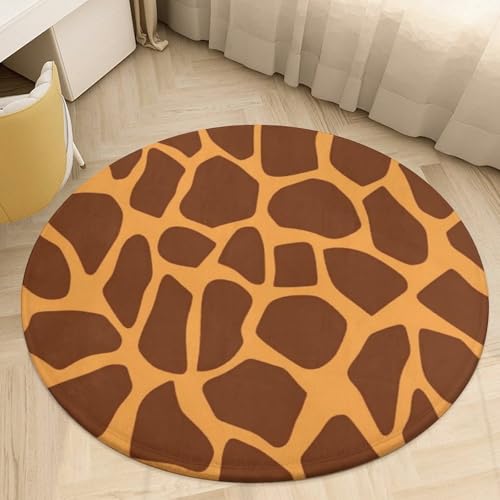 Alfombra pequeña lavable de jirafa que soluciona la limpieza 7