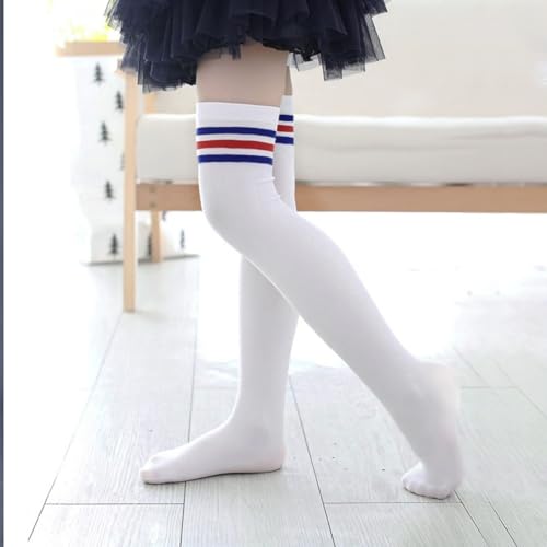 Image of DRESHOW Extra Long High Thigh Socks Striped Over Knee Thin Tights Long Stocking