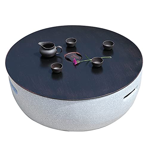 BKSXSOP Mesa de Barbacoa de leña para jardín con brasero Exterior, Cuenco para Exteriores con Tapa Protectora contra chispas y atizador, 60 cm