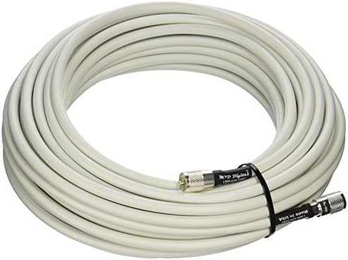 MPD Digital I MPD-400 PVC Superflex I Coax Cable with PL259 UHF Male Connectors I Ultra Low Loss for Ham, VHF, RF, CB Radio I Made in the USA I White, 65 Feet