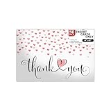 Pro Supply Global (50 Count of Large 4x6 Valentine's Day Fading Hearts Thank You Insert Cards Without Envelopes For Your Small Online Business - Displays Customer Appreciation