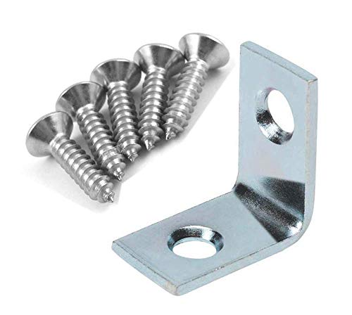 Premium Quality 1" x 1" x 1/2" Corner Brace with Screws - 10 Pack