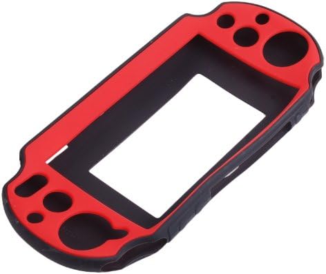 WantMall Soft Silicone Case Cover for PlayStation PS Vita 2000 Black Red