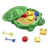 Mini Turtle Sandbox for Desk, Turtle Sandbox with Lid, Minis Zen Garden with Molds Sand Mini Tools Fun Gifts Home Office Decor