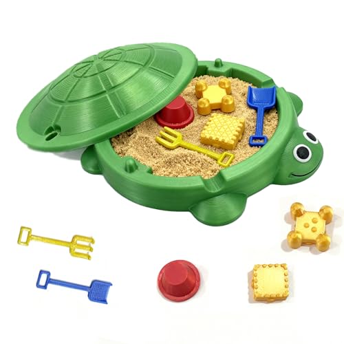 Mini Turtle Sandbox for Desk, Turtle Sandbox with Lid, Minis Zen Garden with Molds Sand Mini Tools Fun Gifts Home Office Decor
