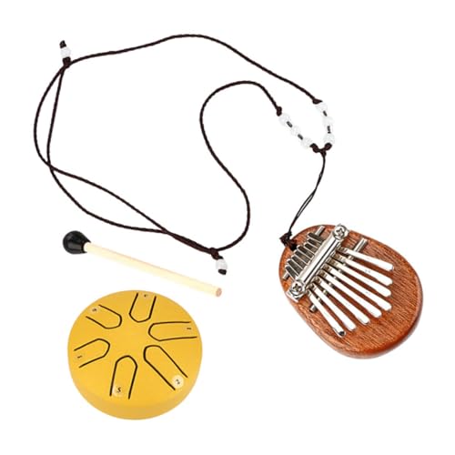 HEMOTON Metal Drum Set Kalimba 8-key Thumb Piano Metal Drums Instruments Portable Percussion for Adults Sturdy Construction