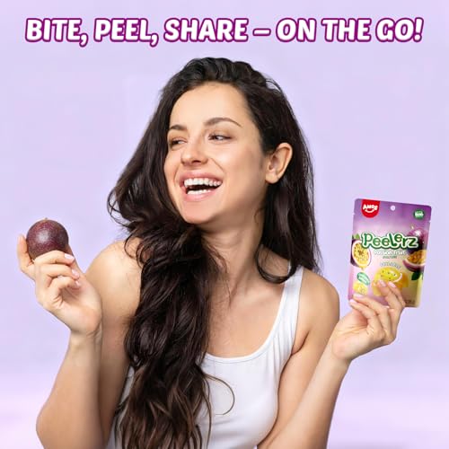 Image of AMOS Peelerz Passion Fruit 85 g - Tropical Snack, Pre-Peeled Style Passion Fruit Candy,Fruity Flavor & Peelable Texture, Ready-to-Eat Snack Pack