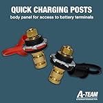 A-Team Performance - Color-Coded Battery Charger Post Comes in Pair, of 3/8 Inch Studs, 1 Black Cap and 1 Red Cap…