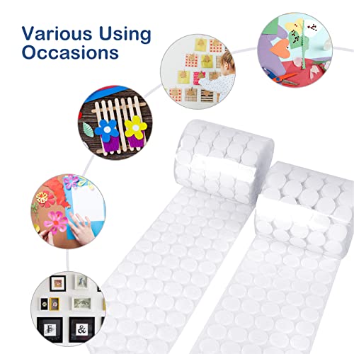 Self Adhesive Dots, Strong Adhesive 400Pcs(200 Pairs) 0.79 Inch Hook Loop Strips, Small Circle Dots, Sticky Back Coins Tapes For Home Classroom Office (White) #TOP6