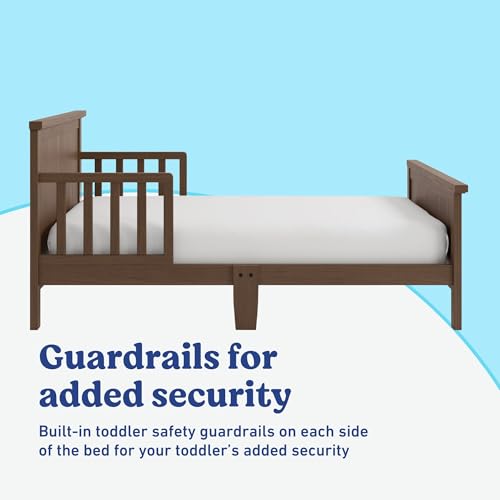 Image of Graco Bailey Toddler Bed (Hazelnut) - Includes Bed Rail on Both Sides, Fits Standard-Size Crib and Toddler Bed Mattress, Baby Safety Alliance Verified, Solid and Sturdy Construction