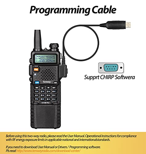 Ham Radio Walkie Talkie Uv-5R Pro 8W Dual Band Two Way Radio With 3800Mah Battery And Handheld Speaker Mic And Antenna 2Pack And One Usb Programming Cable #TOP3