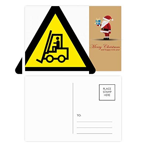 Cartes postales Triangle Père Noël jaune et noir : lot de 20 cartes de voeux humoristiques