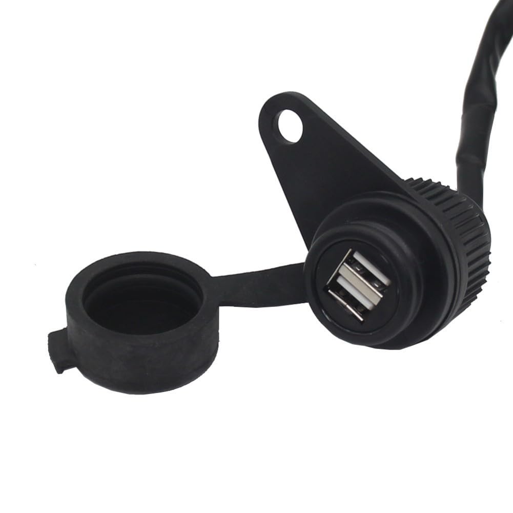 Lecreatekit Prise de charge USB pour MT-09 MT-07 XSR700 XSR900 FZ-09 Tracer 900 GT 12 V Noir