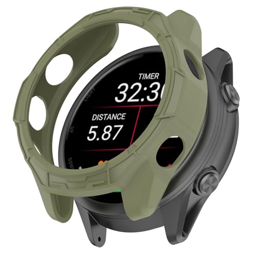 SHEAWA for Garmin�K�[�~�� Forerunner 970 �P�[�X �J�o�[ �ی�P�[�X TPU�S�� �ی�J�o�[ �ϏՌ� �A�N�Z�T���[ (�A�[�~�[�O���[��)