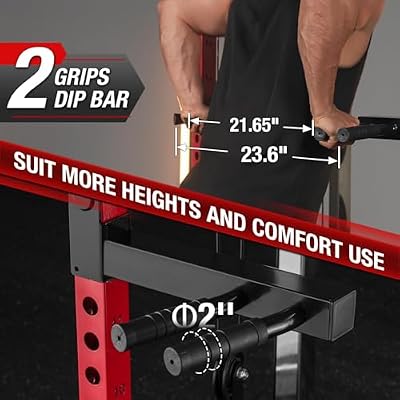 Mikolo Power Cage, 2000LB Power Rack with Independent Dual Pulley System, Multi-Function Home Gym Workout Machine for Cable Crossover