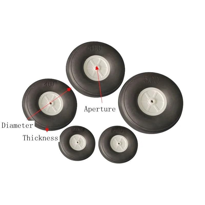 Compatible Para Haoye 2 neumáticos rueda trasera PU ultraligero alta flexibilidad 1–5 pulg avión RC
