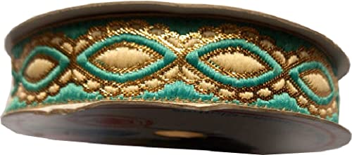 Kvr Polyester Silk Brocade Jacquard Ribbon Lace Trim For Craft Sewing Embroidery Decoration Garment Dress Skirt Wedding Party Packing Diy (365-0.85 Inch Wide, 9 Yard In Roll) #TOP1