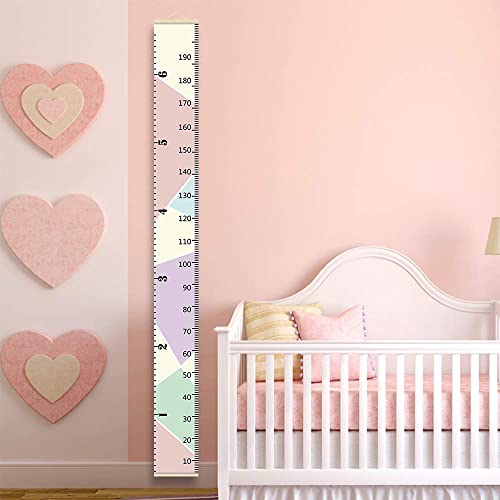 Asenart Removable Canvas Height Growth Chart Baby Growth Chart Color Block Waterproof Handing Ruler Wall Decor For Kids 7.9 X 79In #TOP1