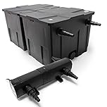 Wiltec Komplettset: CBF-350B Teichfilter bis 60000 L Teichfilteranlage als Durchlauffilter, CUV-236 Teichklärer UVC Klärer mit 36 Watt UV-C Leistung