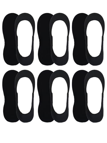On The Go Hosiery On The Go Women's Invisible Liner Socks (6 Pair) (Black Invisible Liner), One Size (G-02)