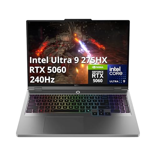 Image of Lenovo Legion 5 16 inch WQXGA 240Hz Gaming Laptop, Intel Ultra 9 275HX, GeForce RTX 5060, 16GB DDR5, 2TB Storage (1TB SSD+1TB Docking Station), 24-Zone RGB Backlit Keyboard, Wi-Fi 7, Win 11, Gray
