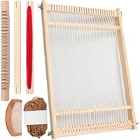 FEIGO Weben für Kinder Set, DIY Holz Webrahmen Set, Hochwertiger Weben Groß 39x 26cm und Aktualisierte Fassung Holz Webrahmen, für Anfänger,Kinder