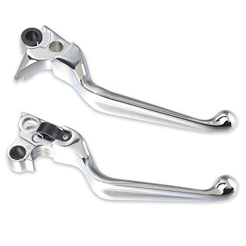 Nthreeauto Chrome Brake Clutch Lever Motorcycle Hand Levers Compatible With Harley Sportster 883 1200 Dyna Touring Road King Heritage Softail Fat Bob #TOP1