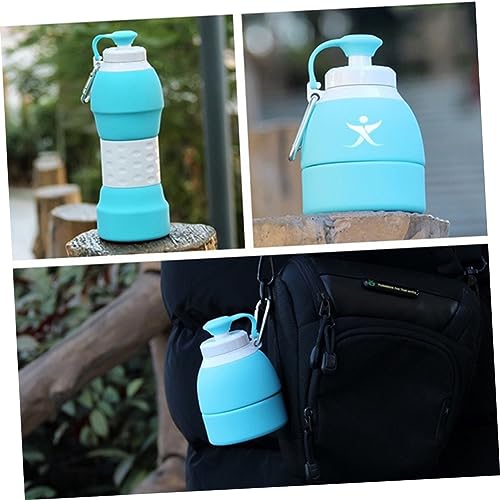 Gourde silicone extensible et flexible bouteille d'eau verte étanche réutilisable de sport