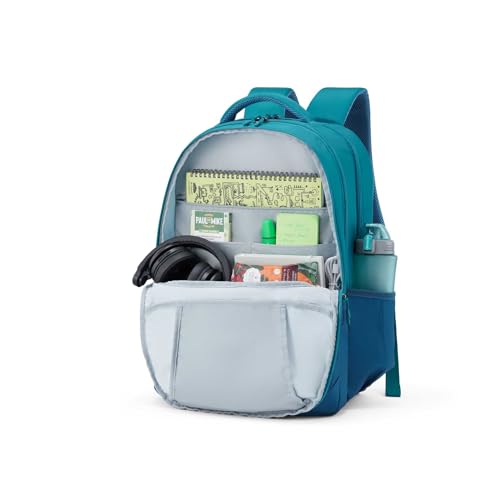 Image of American Tourister Opus | 40 Ltrs | 3 Compartments | Bottle Pocket | Ergonomic Padded Back Panel & Shoulder Straps | High School Backpack | 1 Year International Warranty | Green /Navy