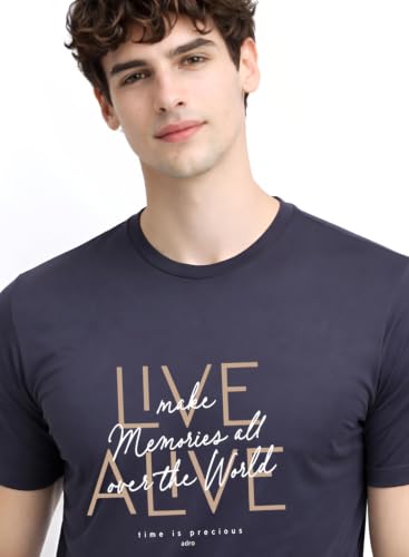 Image of ADRO Printed Tshirt for Men | Cotton Printed T-Shirt | Regular Fit Casual Mens T-Shirts | Premium Summer Tshirts