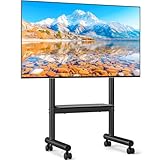 Rfiver Rolling TV Stand for 40-75 inch TVs, Portable TV Stand on Wheels up to 110 lbs, Height Adjustable Mobile TV Cart for Office, Living Room, Max VESA 400x400mm