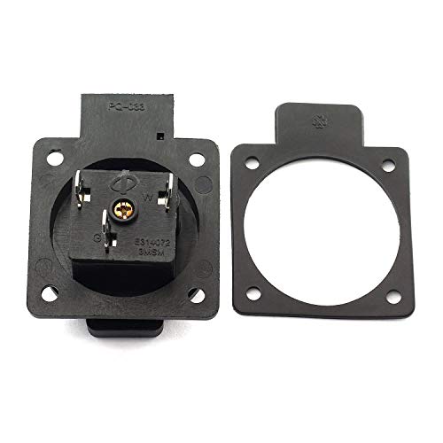 Ruiling 1-Pack Us Standard Water-Proof Power Outlet 3-Hole Socket Ac 15A 125V Panel Mount Dust-Proof Industrial Electrical Female Plug Power Connector #TOP6