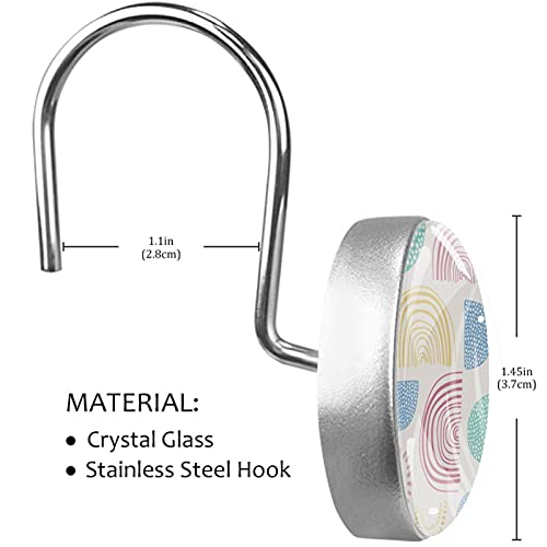 Crochets de rideau de douche style botanique pour salle de bain