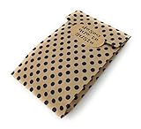 Bolsa 15,5 x 9 x 3 cm 100 Bolsitas kraft con topos azules y etiqueta de cierre Deseo que te guste