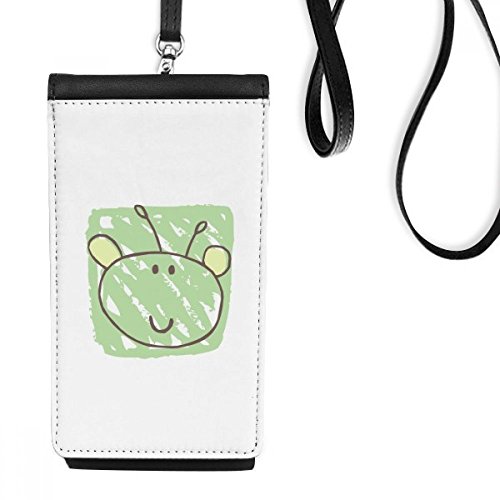 Sacoche smartphone alien graffiti en cuir noir idéale pour vos sorties urbaines