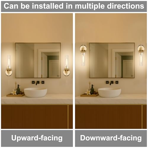 Gold Bathroom Light Fixtures Over Mirror - Image 7