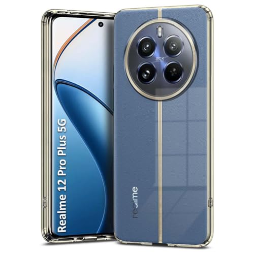 Image of Fashionury Crystal Clear Case for Realme 12 Pro Plus 5G | Yellowing Resistance | Transparent TPU Silicone | Raised Camera Lips | Slim Transparent Cover