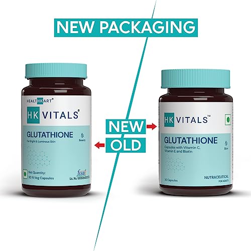 HealthKart HK Vitals Glutathione with Vitamin C & E, Biotin, Grape Seed Extract & Alpha Lipoic Acid, Antioxidant Support, for Skin Glow and Hydration, 30 Veg Capsules - Image 2