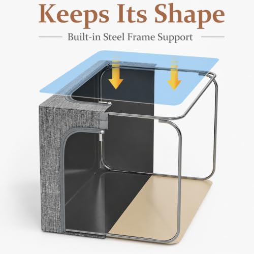 Image of GoMaihe Clothes Storage Bin with Metal Frame: 6-Pack Stackable Closet Storage Bin with Lid & Clear Window, Sweater Boxes Storage for Closet Bedding Clothing Storage Organizer 40L
