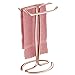 mDesign Metal Countertop Hand Towel Holder - Double-Sided Stand for Bathroom and Vanity Hand Towels and Small Guest Towels - Counter Towel Holder for Bathroom - Spira Collection, Rose Gold