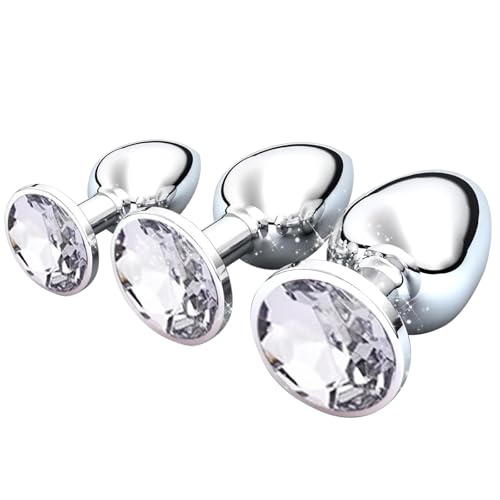 3 Stücke Analplug Buttplug, 3 Größen für Frauen, Paare, Männer, Weiß