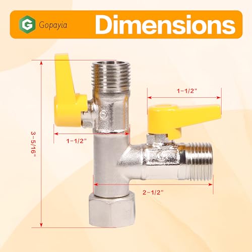 Image of RV 3-Way Bypass Valve 3 Port by-Pass Valve RV Winterizing Kit 1 /2 inch NPT Antifreeze Pump Converter Replacement for RV Water System