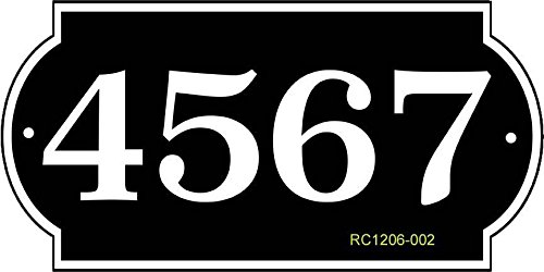 Custom Address Plaque Displays Your House Number - Rectangle Shape Address Sign With Side Arches - Comfort House # Rc1206 #TOP13