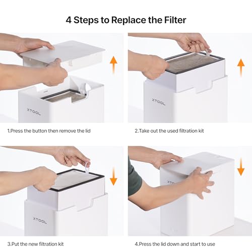 xTool F1/F2/M2 Desktop Smoke Air Purifier, Fume Extractor with 3-Layer Filtration, Hepa Portable for xTool F1/F2/M2 Laser Engraver only, Air Purifier for Laser Engraver for Wood and Metal - Image 5