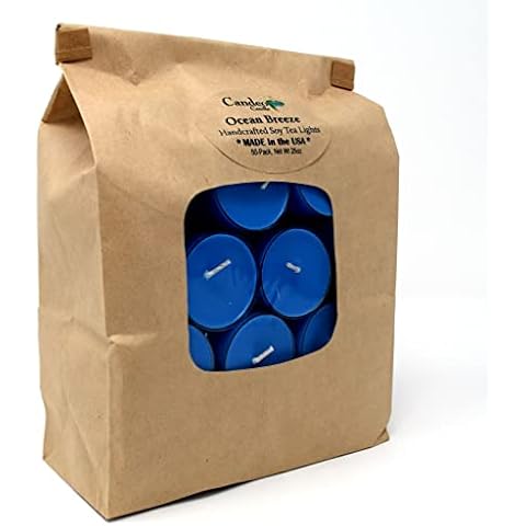 Ocean Breeze, Scented Soy Tealights (Ocean Breeze, 50 Pack) Cover