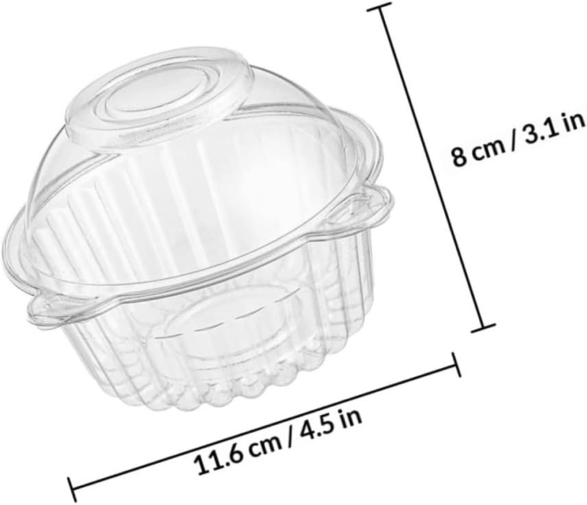 60pcs Plastic Disposable Cake Boxes with Lids for Home Baking and Dessert Storage, Pastry and Cupcake Takeout Containers for Kitchen and Party Use