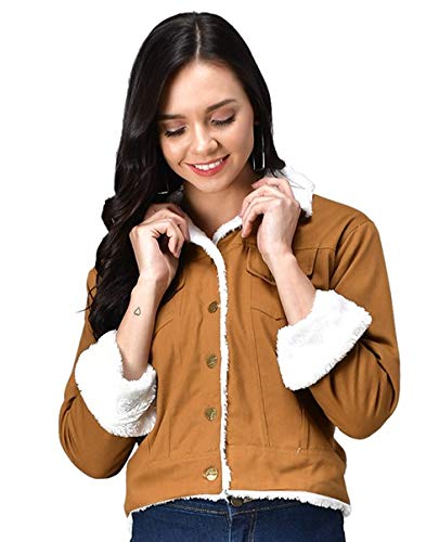 funday fashion Women's Cotton Blend Blouson Fur Standard Length Jacket-picture-22