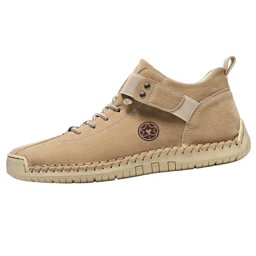 Zapatos para caminar de hombre cómodos transpirables de cuero y horma ancha para trabajo