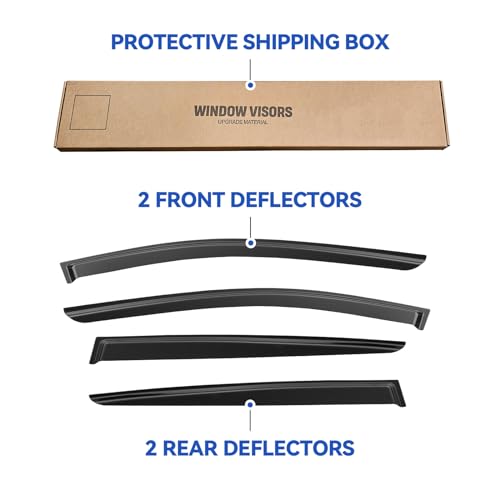 Image of Window Visors Rain Guards for 2017 2018 2019 2020 2021 2022 Kia Sportage, Out-Channel Window Vent Wind Deflectors Visors Shades for 17-22 Sportage