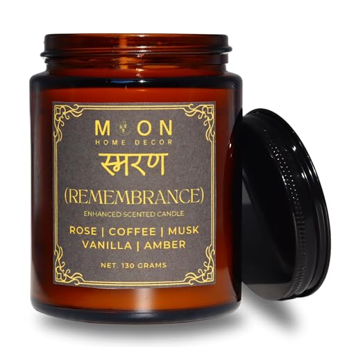 Luxury Aromatherapy Candle | Rose, Coffee, musk, vanilla and amber | Natural Soy | Unique Essential Oils | Pure Cotton Wick | Best for Gift, Travel, Home & Bath, Wellness | 130 grams | REMEMBRANCE